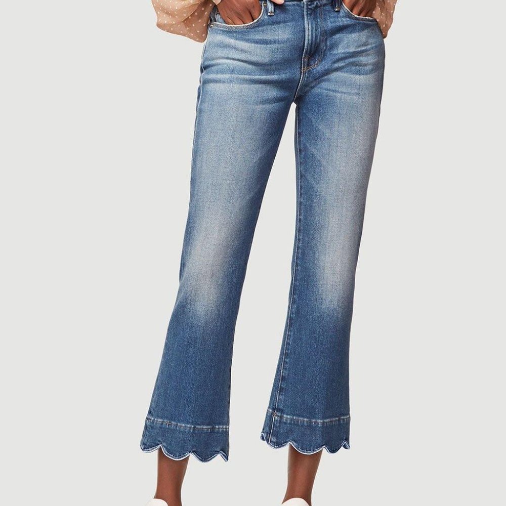 Frame Denim NWT Le Crop Mini Boot Scalloped Jeans